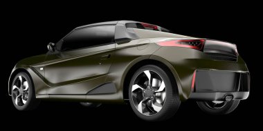 Spor araba arka planda izole edildi. 3d görüntüleme - illüstrasyon