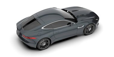 Spor araba arka planda izole edildi. 3d görüntüleme - illüstrasyon