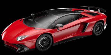 Spor araba arka planda izole edildi. 3d görüntüleme - illüstrasyon