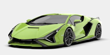 Spor araba arka planda izole edildi. 3d görüntüleme - illüstrasyon