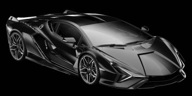 Spor araba arka planda izole edildi. 3d görüntüleme - illüstrasyon