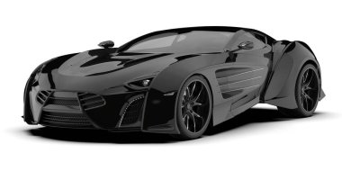 Spor araba arka planda izole edildi. 3d görüntüleme - illüstrasyon