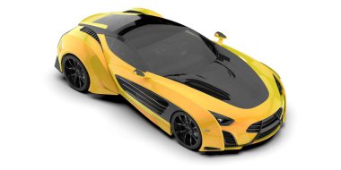 Spor araba arka planda izole edildi. 3d görüntüleme - illüstrasyon