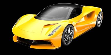 Spor araba arka planda izole edildi. 3d görüntüleme - illüstrasyon