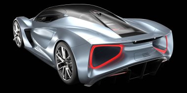 Spor araba arka planda izole edildi. 3d görüntüleme - illüstrasyon