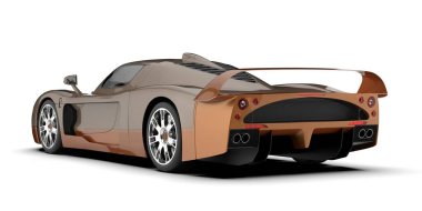 Spor araba arka planda izole edildi. 3d görüntüleme - illüstrasyon