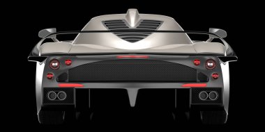 Spor araba arka planda izole edildi. 3d görüntüleme - illüstrasyon