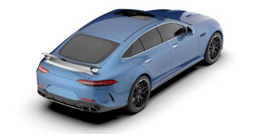 Spor araba arka planda izole edildi. 3d görüntüleme - illüstrasyon