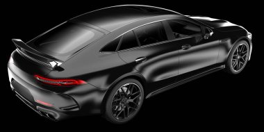 Spor araba arka planda izole edildi. 3d görüntüleme - illüstrasyon