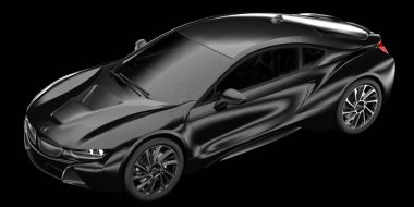 Spor araba arka planda izole edildi. 3d görüntüleme - illüstrasyon