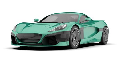 Sport car isolated on background. 3d rendering - illustration