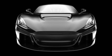 Spor araba arka planda izole edildi. 3d görüntüleme - illüstrasyon