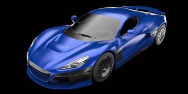 Spor araba arka planda izole edildi. 3d görüntüleme - illüstrasyon