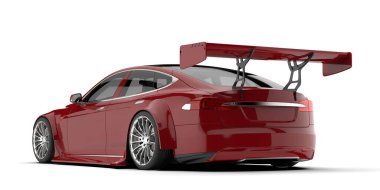 Spor araba arka planda izole edildi. 3d görüntüleme - illüstrasyon