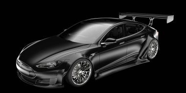 Spor araba arka planda izole edildi. 3d görüntüleme - illüstrasyon