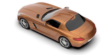 Spor araba arka planda izole edildi. 3d görüntüleme - illüstrasyon