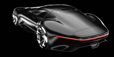 Spor araba arka planda izole edildi. 3d görüntüleme - illüstrasyon