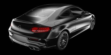 Spor araba arka planda izole edildi. 3d görüntüleme - illüstrasyon