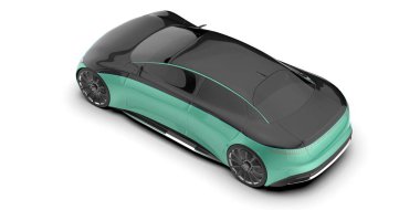 Spor araba arka planda izole edildi. 3d görüntüleme - illüstrasyon