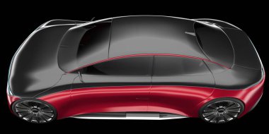 Spor araba arka planda izole edildi. 3d görüntüleme - illüstrasyon