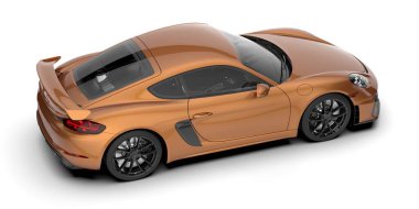 Arka planda izole edilmiş gerçekçi bir araba. 3d görüntüleme - illüstrasyon