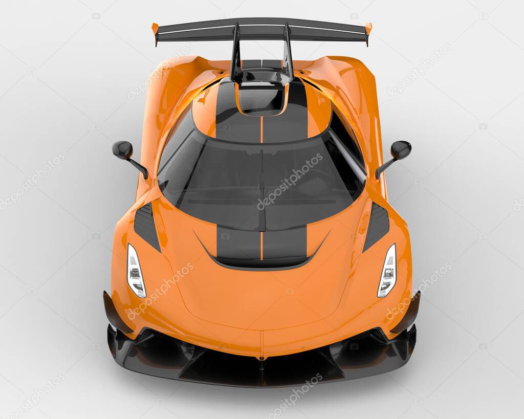 Super car isolated on background. 3d rendering - illustration