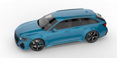 Arka planda izole edilmiş gerçekçi bir araba. 3d görüntüleme - illüstrasyon