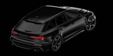 Arka planda izole edilmiş gerçekçi bir araba. 3d görüntüleme - illüstrasyon