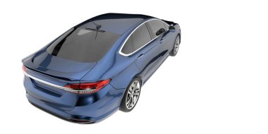 Modern araba arka planda izole edilmiş. 3d görüntüleme - illüstrasyon