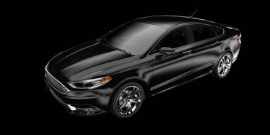 Modern araba arka planda izole edilmiş. 3d görüntüleme - illüstrasyon