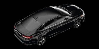 Modern araba arka planda izole edilmiş. 3d görüntüleme - illüstrasyon