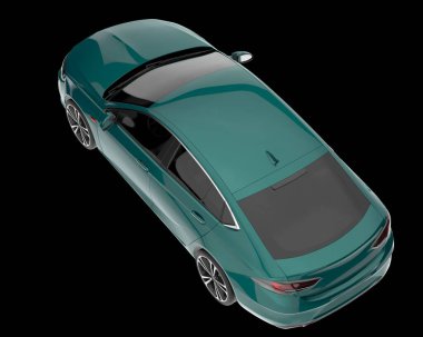 Modern araba arka planda izole edilmiş. 3d görüntüleme - illüstrasyon