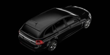 Modern araba arka planda izole edilmiş. 3d görüntüleme - illüstrasyon