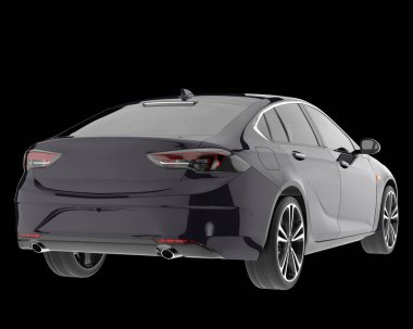 Modern araba arka planda izole edilmiş. 3d görüntüleme - illüstrasyon