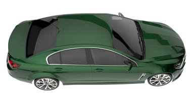 Modern araba arka planda izole edilmiş. 3d görüntüleme - illüstrasyon