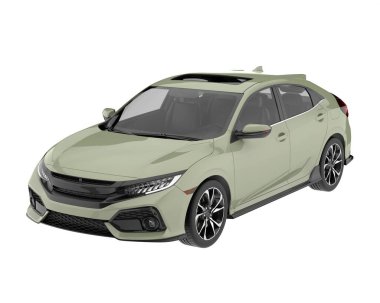 Modern araba arka planda izole edilmiş. 3d görüntüleme - illüstrasyon