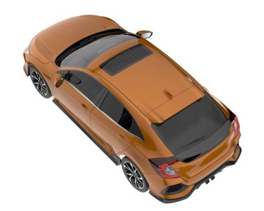 Modern araba arka planda izole edilmiş. 3d görüntüleme - illüstrasyon