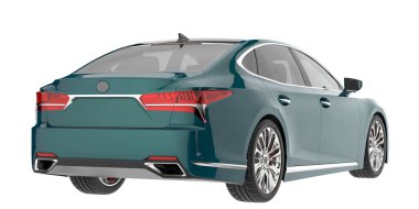 Modern araba arka planda izole edilmiş. 3d görüntüleme - illüstrasyon