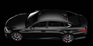 Modern araba arka planda izole edilmiş. 3d görüntüleme - illüstrasyon