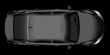 Modern araba arka planda izole edilmiş. 3d görüntüleme - illüstrasyon