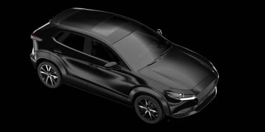 Modern araba arka planda izole edilmiş. 3d görüntüleme - illüstrasyon