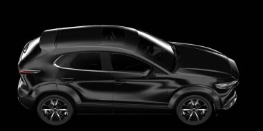 Modern araba arka planda izole edilmiş. 3d görüntüleme - illüstrasyon