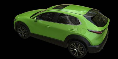 Modern araba arka planda izole edilmiş. 3d görüntüleme - illüstrasyon