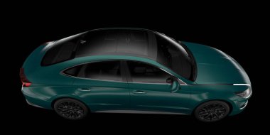 Modern araba arka planda izole edilmiş. 3d görüntüleme - illüstrasyon