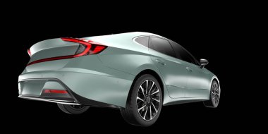 Modern araba arka planda izole edilmiş. 3d görüntüleme - illüstrasyon