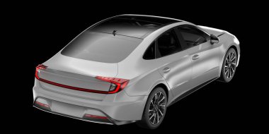 Modern araba arka planda izole edilmiş. 3d görüntüleme - illüstrasyon