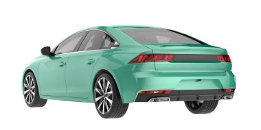 Modern araba arka planda izole edilmiş. 3d görüntüleme - illüstrasyon