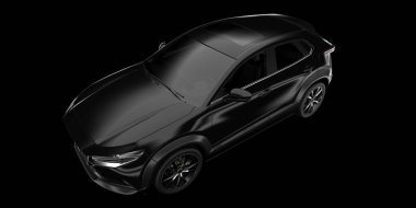 Modern araba arka planda izole edilmiş. 3d görüntüleme - illüstrasyon