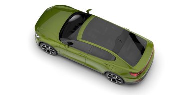 Modern araba arka planda izole edilmiş. 3d görüntüleme - illüstrasyon