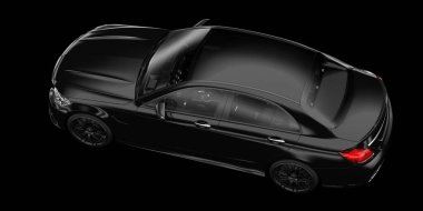 Modern araba arka planda izole edilmiş. 3d görüntüleme - illüstrasyon